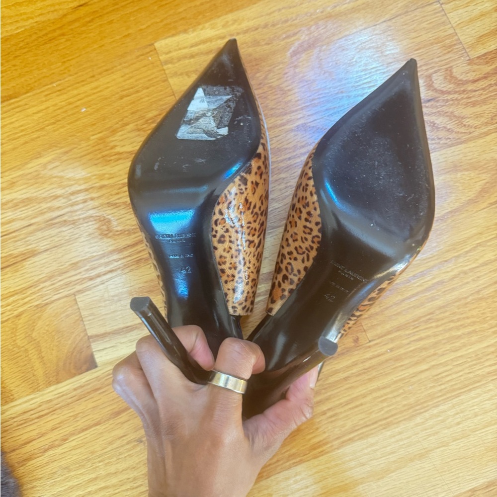 Saint Laurent Raven 120mm Leopard-Print Slingback Pumps
Retail $1,070 - Picture 4 of 8